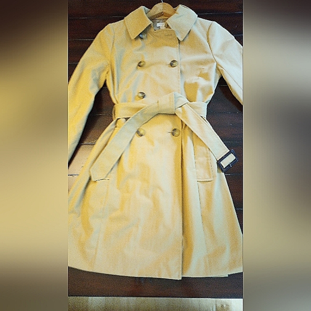 J Crew Classic Tan Trench Coat Size 4